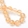 Round Natural Citrine Bead Strands X-G-R345-10mm-21-3