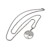 201 Stainless Steel Tree of Life Pendant Box Chain Necklaces for Men NJEW-S440-16P-2