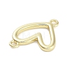 Rack Plating Brass Love Heart Connector Charms KK-M293-47G-2
