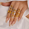 304 Stainless Steel Stackable Cuff Open Rings Sets WGDFEAC-02-1