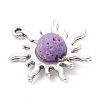Dyed Natural Lava Rock Pendants PALLOY-JF04475-4