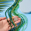 10 Strands 5 Colors Electroplate Transparent Glass Beads Strands EGLA-TA0013-78C-6