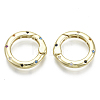 Brass Micro Pave Cubic Zirconia Spring Gate Rings ZIRC-N039-029-NF-1