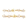 Brass Pave Clear Cubic Zirconia Connector Charms KK-Z139-12G-03-1