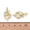 Brass Micro Pave Clear Cubic Zirconia Pendants KK-Q073-11G-3