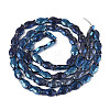 Transparency Electroplate Glass Beads Strands GLAA-T023-40B-06-2