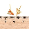 Brass Micro Pave Cubic Zirconia Stud Earrings for Women KK-A305-08G-6