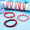 32Pcs 8 Styles Polyester & Spandex Cord Braided Bead Bracelets BJEW-TAC0065-6
