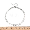 2Pcs 2 Colors Valentine's Day 304 Stainless Steel Heart Link Chain Anklets for Women AJEW-AN00801-6