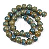 Handmade Fancy Antique Glazed Porcelain Ceramic Round Beads Strands PORC-L019-10mm-11-5