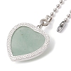 Heart Natural Green Aventurine Ceiling Fan Pull Chain Extenders FIND-JF00118-03-3
