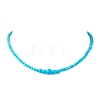 Dyed Synthetic Turquoise Round Graduated Beaded Necklaces for Women NJEW-JN05791-2