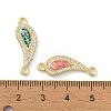 Brass Micro Pave Clear Cubic Zirconia Connector Charms KK-A197-21G-3