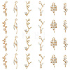 24Pcs 6 Styles Brass Clear Cubic Zirconia Connector Charms KK-FH0004-47-1