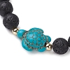 Round Natural Lava Rock Beaded Stretch Bracelets BJEW-JB10269-01-2