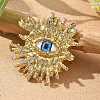 Evil Eye Alloy Rhinestone Brooches for Backpack Clothes JEWB-A030-01G-1