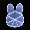 Easter Rabbit 9 Grids Plastic Bead Storage Containers with Hinged Lid X-CON-T001-07-1