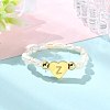 Natural Freshwater Pearl & 304 Stainless Steel Bead Finger Rings RJEW-FS00001-26-4