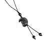 Natural Silver Obsidian Pendant for Mobile Phone Strap PW-WG59344-11-1