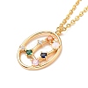 Colorful Cubic Zirconia Constellation Pendant Necklace NJEW-H166-01F-2