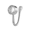 Brass Micro Pave Clear Cubic Zirconia Clip on Nose Rings WG43D72-15-2