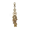 Alloy Cat Head & Brass Bell & Key Pendant Decorations HJEW-JM04094-2
