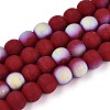 Frosted Opaque Glass Beads Strands GLAA-T032-P8mm-MBB23-1