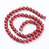 Grade AB+ Natural Red Jasper Round Beads Strands GSR6mmC011-3