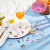 20Pcs 20 Style Ocean Theme Alloy Enamel Wine Glass Charms AJEW-BC0003-78-5