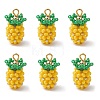 Brass Glass Seed Beaded Pendants PALLOY-MZ01107-1