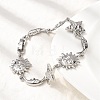 Brass Link Bracelets for Women BJEW-C118-01P-4