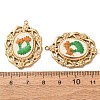 304 Stainless Steel & Cloth Embroidered Pendants FB-CBAFBAF-12G-01-2