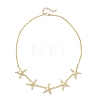 Ocean 304 Stainless Steel Starfish Bib Necklaces for Women NJEW-JN05920-4