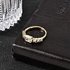 Brass with Cubic Zirconia Cuff Rings for Women RJEW-B160-07B-G-3