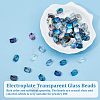 70Pcs 7 Colors  Electroplate Transparent Glass Beads EGLA-AR0001-18-4