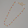 Bohemian Round Glass Seed Beaded Necklaces for Summer Vacation Casual Jewelry JB7910-1