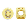 Brass Micro Pave Clear Cubic Zirconia Beads KK-T030-LA843-CX3-2