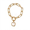 Brass Glass Locket Charm Paperclip Chain Bracelets WGA7A33-02-1