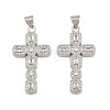 Brass Micro Pave Cubic Zirconia Pendants CU-CBADC6C-12P-04-1