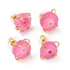 Natural Agate Irregular Druzy Stud Earrings EJEW-F223-08G-4