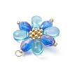 Glass Beaded Pendants PALLOY-MZ01186-02-4