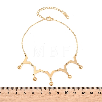 304 Stainless Steel Link Anklets BJEW-H643-07G-1