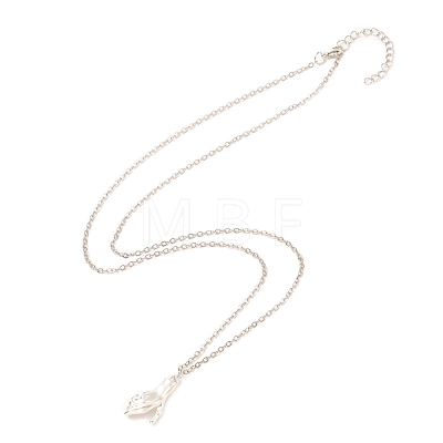 Rack Plating Alloy Hand Pendant Necklaces Sets NJEW-B081-10-1