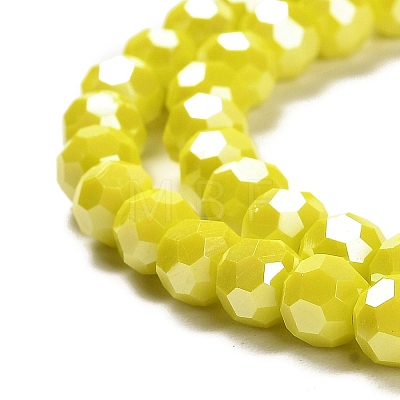 Electroplate Opaque Glass Beads Strands EGLA-A035-P6mm-A04-1