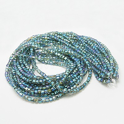 Electroplate Glass Beads Strands EGLA-D018-4x4mm-M5-1