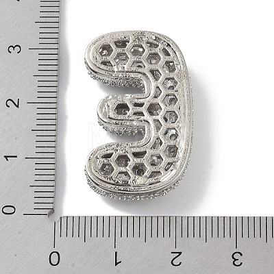 Rack Plating Brass Micro Pave Clear Cubic Zirconia Pendants ZIRC-U002-P-E-1