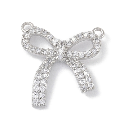Brass Micro Pave Clear Cubic Zirconia Pendants KK-U008-01B-P-1