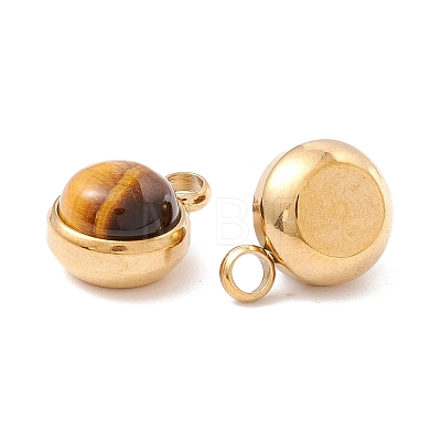 Natural Tiger Eye Charms G-K325-01G-01-1