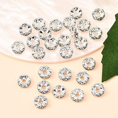 Brass Crystal Rhinestone Spacer Beads X-RB-A006-7MM-S-1
