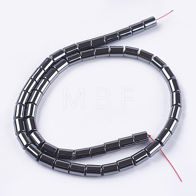 1Strand Non-Magnetic Synthetic Hematite Column Beads Strands X-G-S091-8x6mm-1